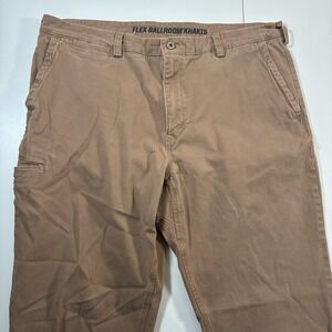 Duluth Trading Co Flex Ballroom Khakis 39x29 Brown Stretch Workwear (Tag 38x30)